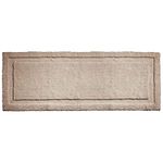 mDesign Soft Microfiber Polyester Non-Slip Extra-Long Spa Mat/Runner, Plush Water Absorbent Accent Rug for Bathroom Vanity, Bathtub/Shower, Machine Washable - 60" x 21" - Linen/Tan