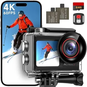 ODDV 4K60FPS 30MP Action Camera with Front LCD and Touch Rear Screens, Underwater Camera with 64GB Memory Card, 132FT Waterproof Camera, EIS, 5X Zoom, WiFi Remote Control（Black）