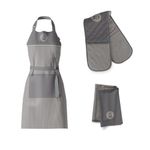 MasterChef Cotton Textiles Kitchen Gift Set, Includes Chef Apron, Double Oven Glove & Pack of 2 Tea Towels, All Items Feature Official Show Logo, Fully Machine Washable, Unisex, Earth Collection