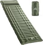 Camping Sleeping Pad - Elegear CumbreX™4 inch Ultra-Thick Inflatable Mattress Camping with Pillow Carry Bag, Ultimate Foot Pump Air Sleeping Mat Waterproof for Backpacking Hiking,Traveling,Tent,Green