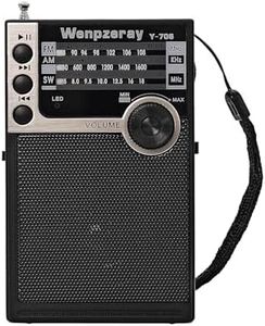 Wenpzeray Y-706 Portable Pocket Radio AM FM SW Band Receiver Battery Operated Transistor with Good Loud Sound Speaker Support USB/TF Card Play Headphone Jack for Indoor Outdoor Emergency (Black)