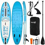 Tidal King 10' x 31" x 6" Sydney ISUP Inflatable Stand Up Paddle Board with Adjustable Paddle, Backpack, Rapid Pump, Leash & 2 Years Warranty (BLUE SUP)