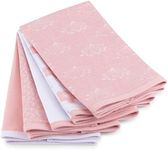 Ely's & Co. Baby Burp Cloth,Waterproof Reversible Jersey Cotton Large Burp Cloths, Cloth Diapers 20" x 12" 5 Pack I Pink Combo for Baby Girl