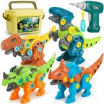 Dreamon Take Apart Dinosaur Toys for Kids with Storage Box Electric Drill, DIY Construction Build Set Educational STEM Gifts for Boys Girls