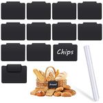 12PCS Plastic Basket Bin Label Clip, Labels for Storage Bins, Removable Basket Chalkboard Labels for Kitchen Storage Bins Clip Label Holder with Chalk Marker for Basket Pantry Organization Box