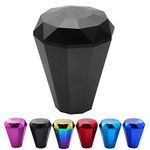 Kyostar Universal Aluminium Diamond Shift Knob, Manual Car Gear Stick Shift Knob Shifter Lever Head 8/10/12MM Adapter(Black)