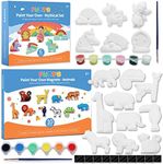 Funto Paint Your Own Unicorn and Animal, 16 Figurines Arts and Crafts Set for Kids, Ceramics to Paint, STEAM Projects Creative Activity DIY Toys Gift for Boys & Girls Age 3+, with Paint & Brushes