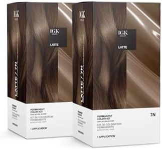IGK Permanent Hair Dye Color Kit, Latte 7N, Dark Natural Blonde, 2 Pack