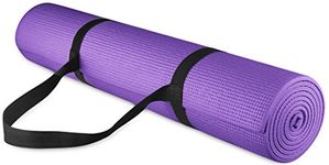 BalanceFrom All Purpose 1/4-Inch High Density Anti-Tear Exercise Yoga Mat with Carrying Strap, Purple