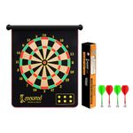 Cockatoo Dual-Sided Magnetic Dartboard – 15 Inch Black | Safe, Non-Pointed Darts for Kids and Adults | Includes 4 Magnetic Darts for Fun, Family-Friendly Play