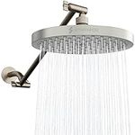 SparkPod 8 Inch Rain Shower Head with Shower Arm Extension - High Pressure Rain - Luxury Modern Look - No Hassle Tool-Less 1-Min Install (16" Shower Arm Extension (Brushed Nickle))