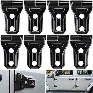 Door Hinge Cover Trim Exterior Accessories Decoration for 2018-2023 Jeep Wrangler JL JLU Sport Sahara Freedom Rubicon Unlimited Gladiator JT 2-Door & 4-Door (Black 8PCS)