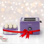 The Better Home Fumato Anniversary, Wedding Gifts For Couples- 2 Slice Pop-Up Toaster- Bun Rack + 2 In 1 Egg Boiler & Poacher | House Warming Gifts For New Home | 1 Year Warranty (Purple), 210 Watts