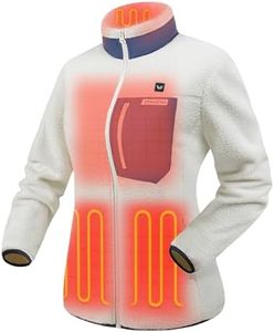 Venustas Recycled Heated Sherpa Jacket for Women with Battery, Electric High-Pile Sherpa Fleece Jacket