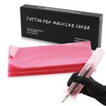 Large Tattoo Pen Machine Covers, Anghie 200pcs Pink Pen Covers 2.56 X 7.11inch Disposable Tattoo Machine Wrap Cartridge Machine Sleeves for Most Wireless Tattoo Pen Machine (Pink)