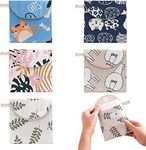 5 Pack Sanitary Napkin Storage Bags Cute Pattern Sanitary Pad Storage Pouch Portable Mini Menstrual Bag Pouch Kit for Women and Teen Girls (5 Styles)