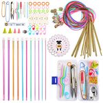 Coopay Tunisian Crochet Hooks Set UK, Includes 11 Metal Tunisian Afghan Knitting Needles 2-8 mm for Beginner Adults, 120cm Long Bamboo Tunisian Crochet Hooks with Cables 3-10mm for Big Blanket