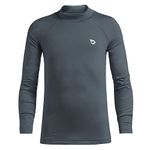 BALEAF Boys' Compression Shirt, Functional Shirt, Running Long-Sleeved Shirt, C, gray, 15 Years