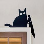 Black Cat Door Topper Cat Decor Door Corner Cute and Funny Cat Lover Gifts, Ideal for Friends Family