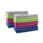 Biange Cooling Towels (40"x 12", Pack of 10) for Neck and Face, Cold Towel for Hot Weather, Sports, Workout, Fitness, Gym, Yoga, Golf, Pilates, Travel, Camping & More