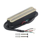 FLEOR Dual Hot Rail Single Coil Humbucker Guitar Pickup 4 Wires For Electric Guitar Parts, Cream Color