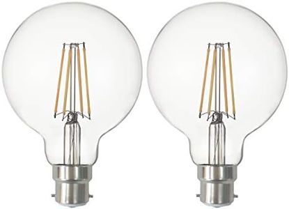 SD LUX B22 LED Bulbs Globe BC Vintage Filament Led Light Bulbs,G95 No Flicker Edison Bayonet LED Bulbs - 8W 850LM Warm White 2700K,Non-dimmable, 2 Packs