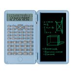 Maizoon Scientific Function Calculator with Writing Tablet Office Exam Accounting Multifunction Handwriting Pad Mini Pocket Size Wordpad for Middle School and College Blue