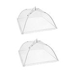 2 Pack Pop-Up Mesh Food Covers, 17 Inches Umbrella-Style Folding Mesh Food Cover Picnic Dome, Food Protector Tent Keep Out Flies, Bugs, Mosquitoes