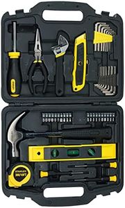 STANLEY STHT74981 Small Home Tool Kit For Home & DIY Use(47-pieces) - Includes Screwdriver, Hammer, Wrench, Pliers, Measurement Tape, Knife, Magnetic Drivers, Tool Box