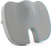 FOVERA Orthopedic Coccyx Cushion | 2 Years Warranty | Seat Cushion for Chair, Memory Foam Sitting Pillow for Tailbone, Sciatica & Back Pain Relief (M-Below 65kg Wt, Mesh Grey)