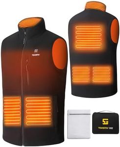 Toastiv Men's Heated Vest, USB Electric Heated Fleece Vest Lightweight Heating Vest (Battery Not Included), Black, 3X-Large