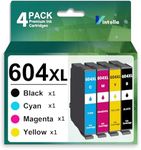 Vintella 604XL Ink Cartridges Replacement for Epson 604 Ink Cartridges Combo Pack 604XL T604 for Expression Home XP-2200 XP-3200 Workforce WF-2910 WF-2930 WF-2950 Printer (4 Pack)