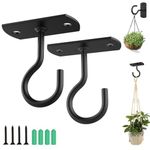 Supvox® 2Pcs Metal Plant Hanger - Ceiling Hooks for Hanging Plants - Outdoor Hanging Brackets - Wall Mount Hangers Plant Hooks - Indoor & Outdoor Decoration Hooks for Plants, Planters, Wind Chimes