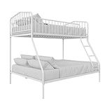 Novogratz Bushwick Metal Bunk Bed, Twin/Full, Off White