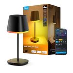 Govee Smart Cordless Table Lamp Classic (No Adapter), RGBIC Rechargeable Table Lamp for Bedroom, Living Room, Portable Desk Lamp Works with Matter, LED Bedside Lamp with 72 Scenes Modes, Timer, 500lm