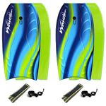 WAVESTORM Foam Bodyboard 40" Complete 2 Pack | Recreational Beginners and All Levels | Contoured Deck and Channel Bottom | for Lake Pool Ocean | Includes Basic Leash, Multi