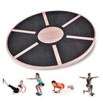 Stanz (TM) Non-Slip Wooden Wobble Balance Board Core Trainer 15.7 inch Diameter with 360 Rotation for Stability Training, Exercise, Gym, Sport Performance Enhancement, Rehab