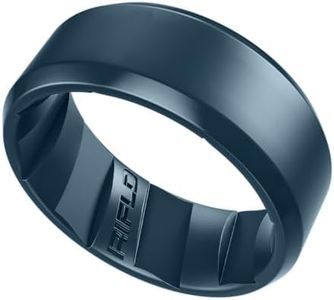 RIFLD Men's Tactical Silicone Rings, 9mm Wide 2.5mm Thick Rubber Wedding Bands for Him, Breathable Working Man's Performance Ring