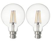 SD LUX B22 LED Bulbs Globe BC Vintage Filament Led Light Bulbs G95 No Flicker Edison Bayonet LED Bulbs - 8W 850LM Warm White 2700K,Non-dimmable, 2 Packs