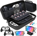 Case Compatible with Nintendo Switch Carry Case Pouch Switch Cover Case 6 Joycon Grips and PlayStand for Thumb Grips Caps for Nintendo Switch Accessories