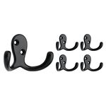 Franklin Brass B59104M-FB-C Double Prong Robe Hook, Flat Black, (5 Pack)