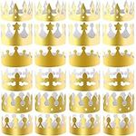 SIQUK 30 Pieces Paper Crowns Gold P