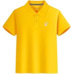 Cabasse Boys Performance Polo Shirt, Youth Active Golf Shirt School Uniform, Gold, Small