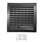 H&C VENT Anthracite Ventilation Grille with Slider and Insect protection 6 x 6 Inch / 150 x 150mm │ Vent Cover │ Extractor Air Vent Covers for Inside and Outside │ Pipe Covers │ Wall Door Window