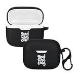 kwmobile Silicone Case Compatible with JBL Tune 230 NC TWS / T230NC Case Cover - Good Vibes Phrase White/Black