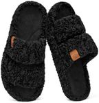 EverFoams Womens Fuzzy Open-toe Sli