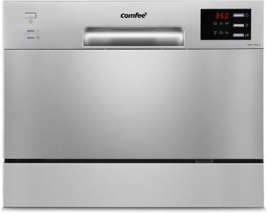 COMFEE Tabletop Dishwasher – Compact Silver Countertop Dishwasher