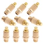 Mtsooning 10PCS Pneumatic Exhaust Muffler, 1/8" NPT Adjustable Brass Flow Control Silencer, Sintered Air Controller for Cylinders Solenoid Valves Crank Cases Gear Boxes Oil Tanks