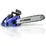 Hyundai 40V 14" Cordless Chainsaw, Blue, Lithium-Ion Battery Powered Chain Saw with 2.5Ah Battery & Fast Charger, Automatic Lubrication, Tool-Free Tensioning, Lightweight & Easy to Use