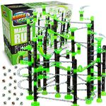 Marble Genius Marble Rails Extreme Set, 625 Piece Marble Run for Kids 8+ (55 Marbles, 80 Rail Pieces, 20 Base Pieces & More), STEM, Full-Color Instructions, Great for Kids & Teens